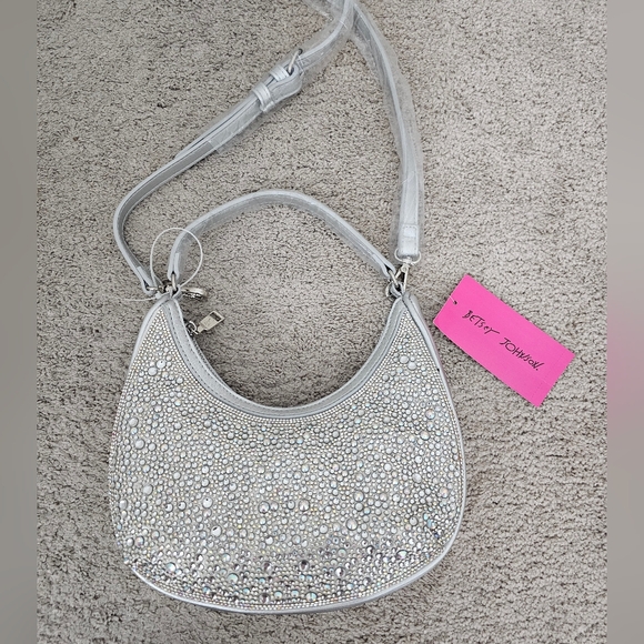 Besty Johnson Handbags - Stylish Silver Embellished Shoulder Bag